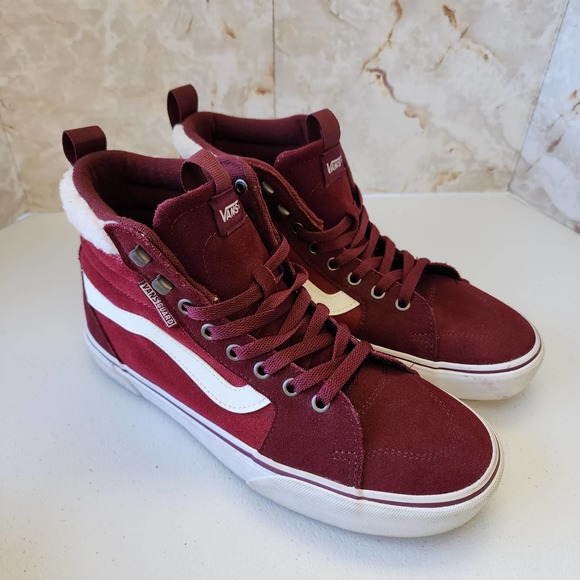Vans Filmore Hi Vansguard Shoes Maroon White Women Size 9.5 - Picture 1 of 8